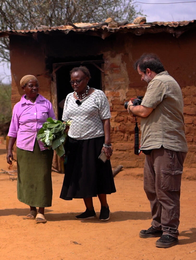 Massimo Salvato filming in Kenya